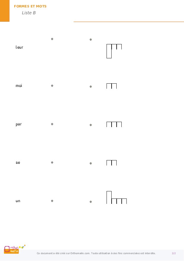 Liste B | Orthomalin