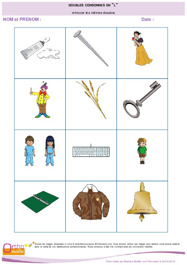Doubles Consonnes En "l" | Orthomalin