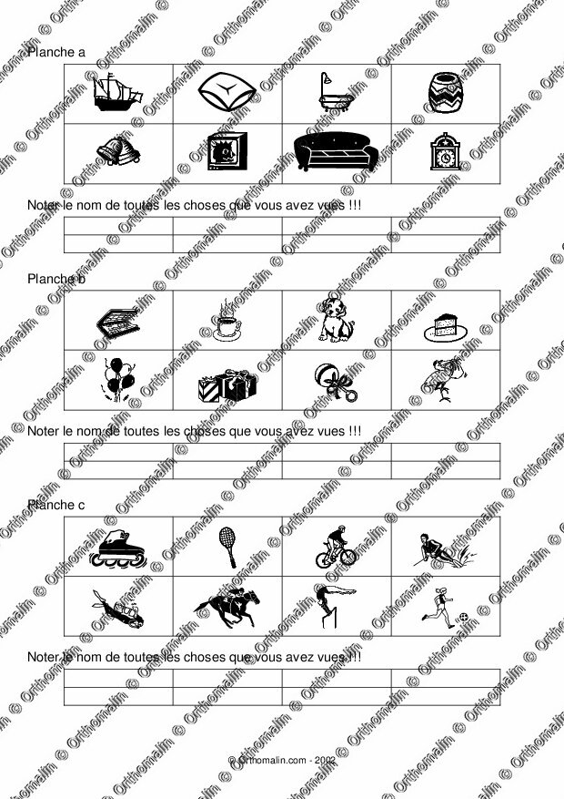 Ressource Orthophonie - Jeux De Mémoire Visuelle | Orthomalin