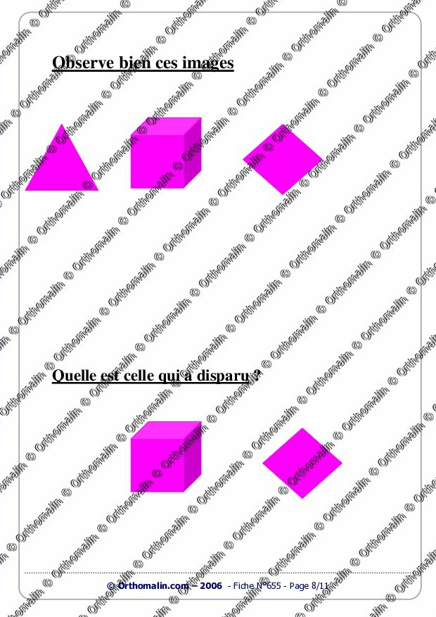 Ressource Orthophonie - Mémoire Visuelle | Orthomalin