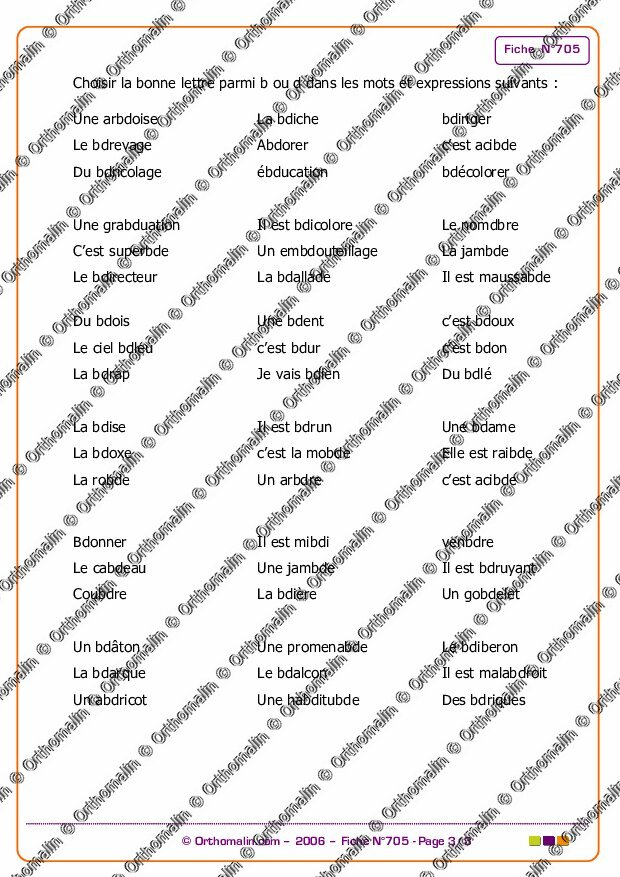 Ressource Orthophonie - B Ou D ? | Orthomalin