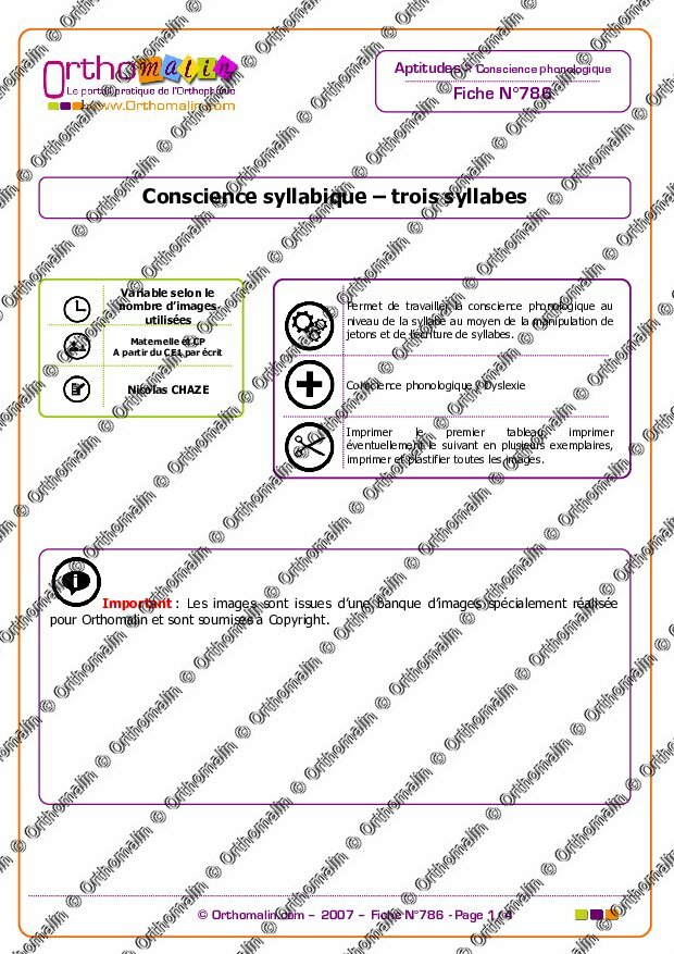 Ressource Orthophonie Conscience Syllabique Orthomalin