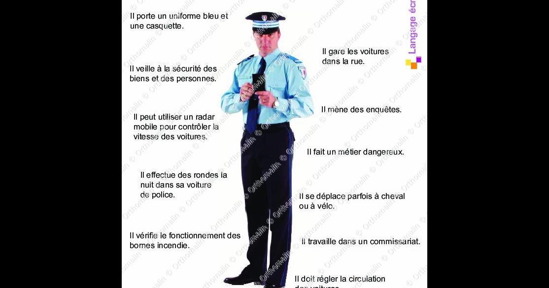 Fiche métier  Le policier  Orthomalin