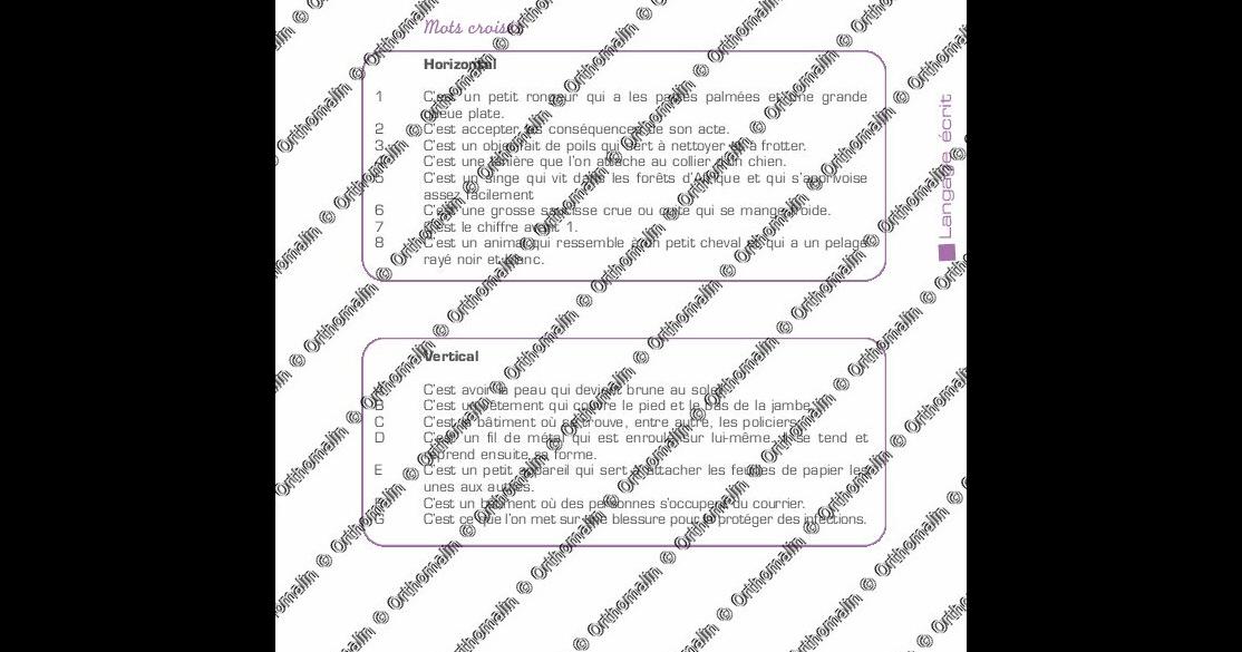 Ressource Orthophonie Mots Croises S Ss Intervocalique Z Orthomalin