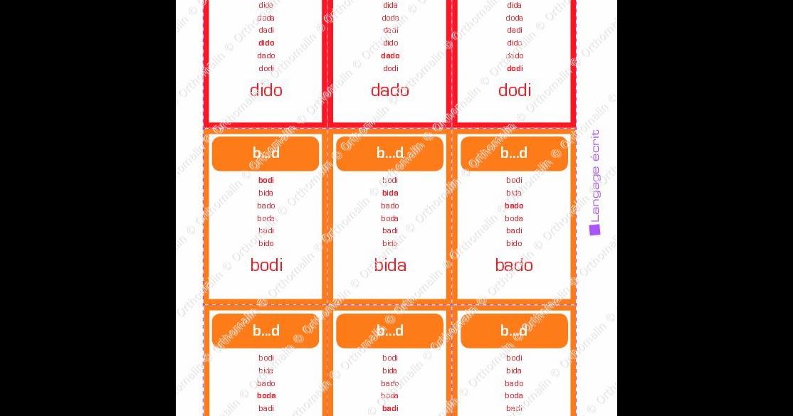 Ressource Orthophonie - Jeu De 7 Familles D/b | Orthomalin