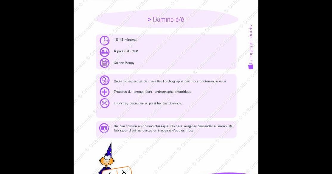 Ressource Orthophonie Domino E E Orthomalin
