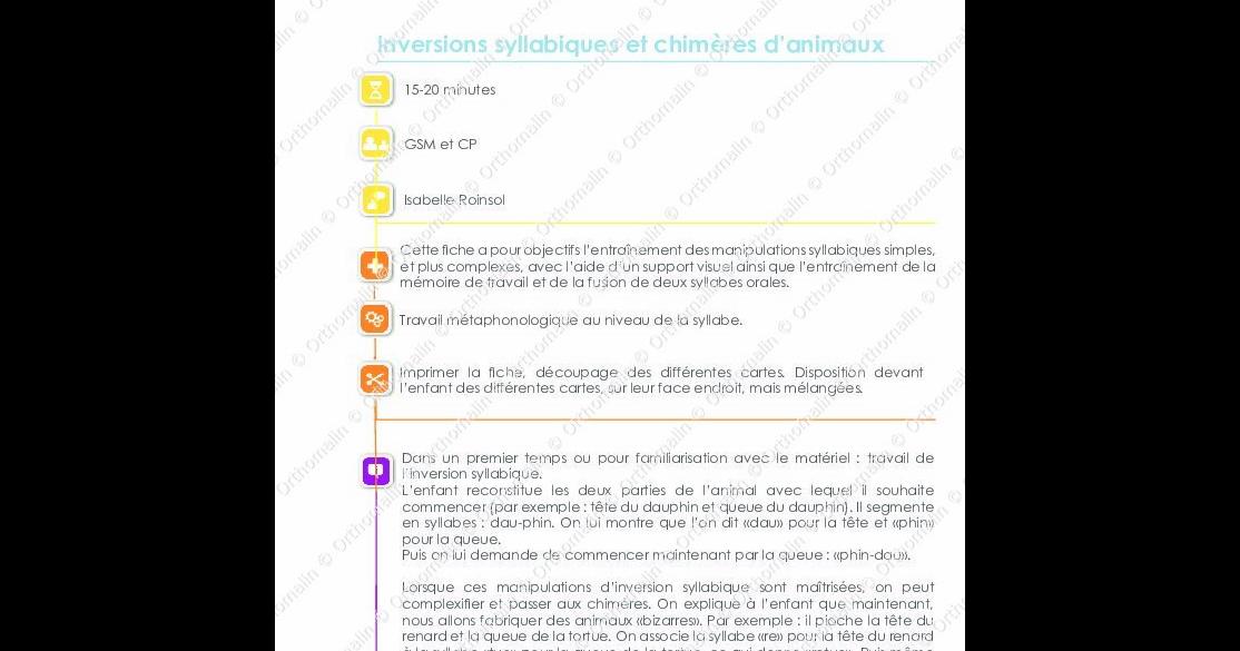 Inversions Syllabiques Et Chimeres D Animaux Orthomalin