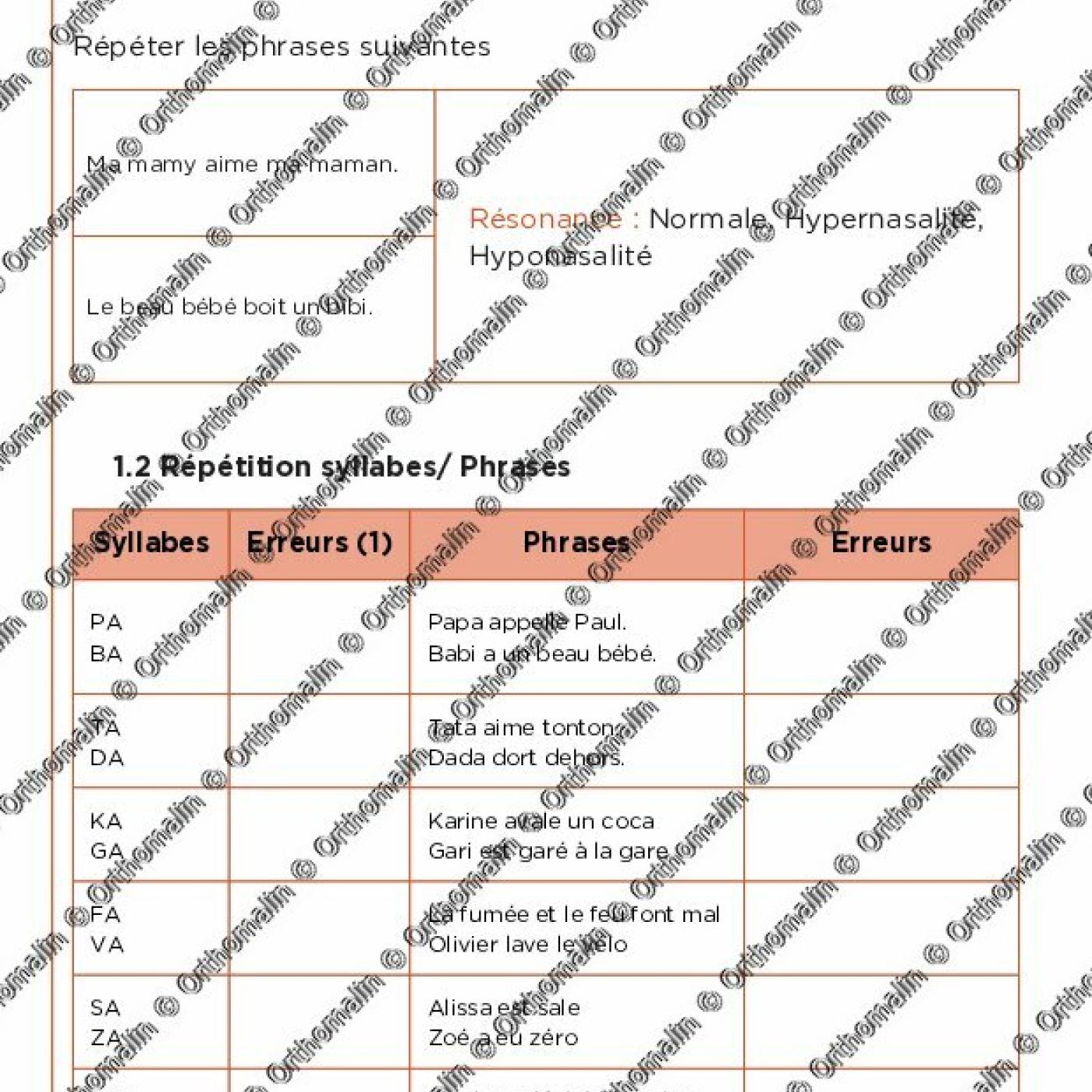 Evaluations Et Bilans En Orthophonie | Orthomalin